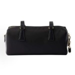 PRADA Re-Nylon metal triangular logo zipper opening and closing hand-held shoulder bag, medium size for women, black